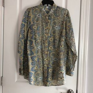 Cold water creek, extra large size 16, button-down blouse, paisley print